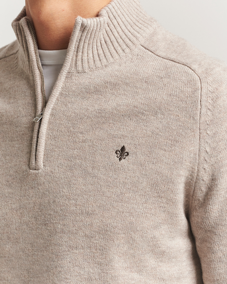 Herren | Pullover | Morris | Hertford Lambswool Merino Half Zip Khaki