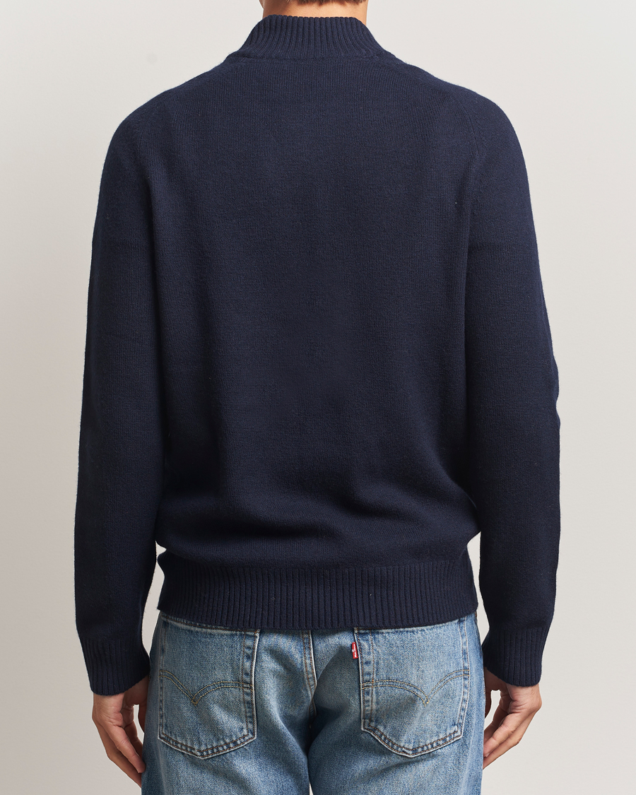 Herren | Pullover | Morris | Hertford Lambswool Merino Half Zip Navy