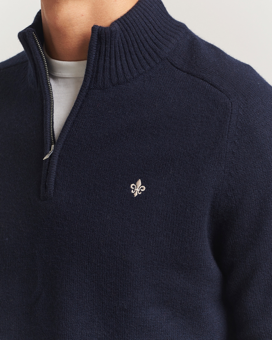 Herren | Pullover | Morris | Hertford Lambswool Merino Half Zip Navy