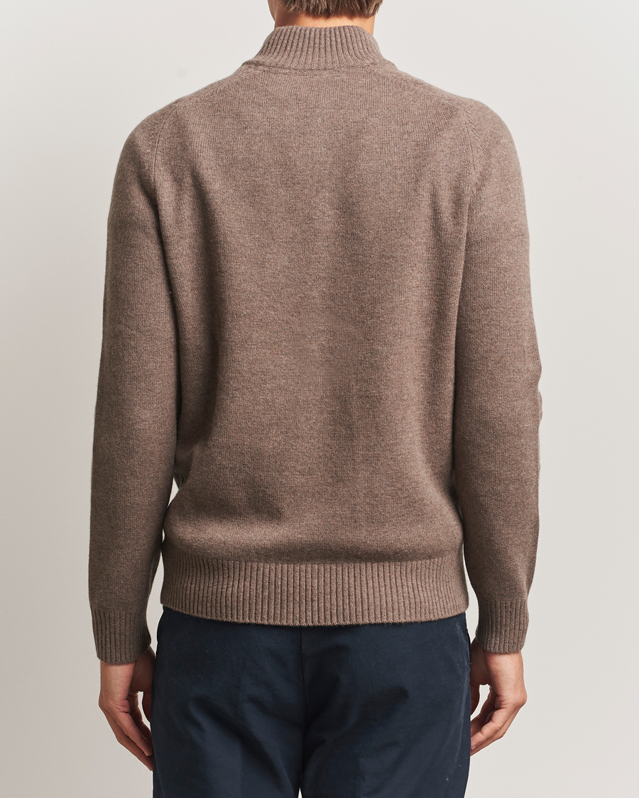 Herren | Pullover | Morris | Hertford Lambswool Merino Half Zip Brown