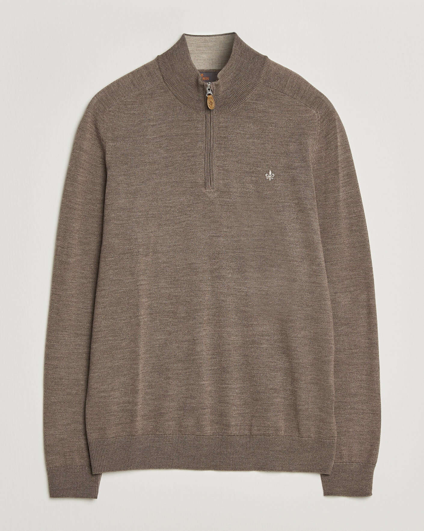 Herren | Pullover | Morris | John Merino Half Zip Brown