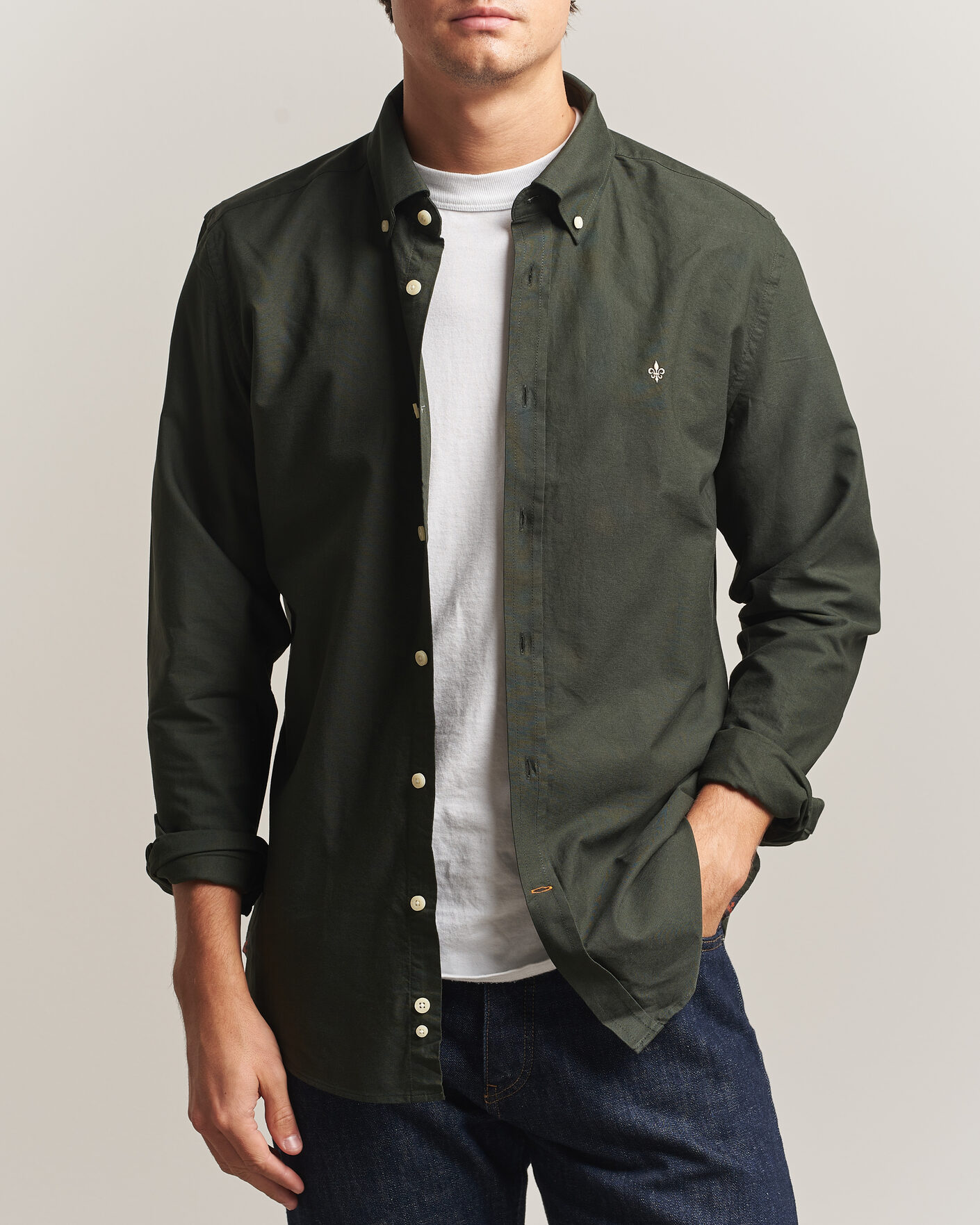 Herren | Pullover | Morris | Douglas Oxford Shirt Olive
