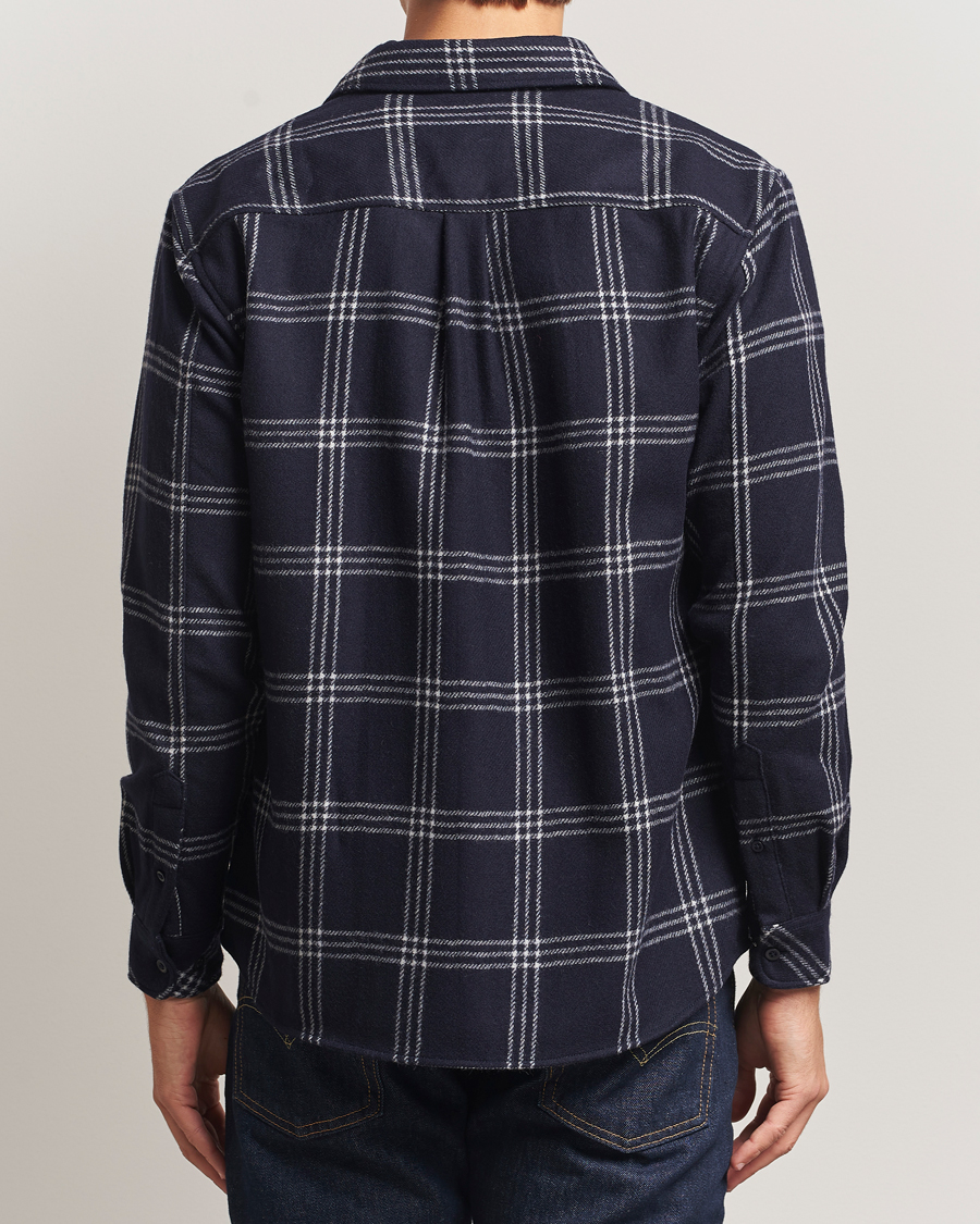Herren | Hemden | KnowledgeCotton Apparel | Merino Wool Check Overshirt Blue