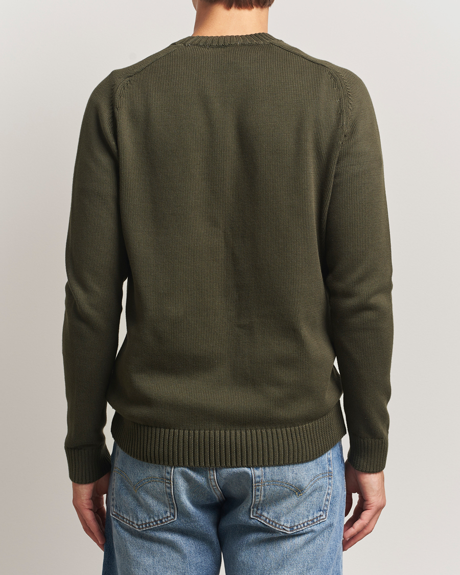 Herren | Pullover | KnowledgeCotton Apparel | Plain Knitted Cotton Crewneck Forest Night