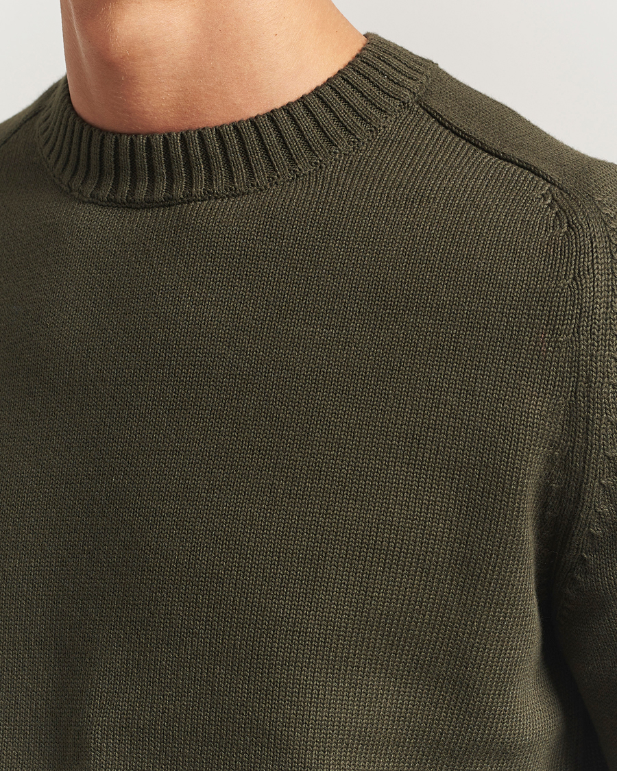 Herren | Pullover | KnowledgeCotton Apparel | Plain Knitted Cotton Crewneck Forest Night