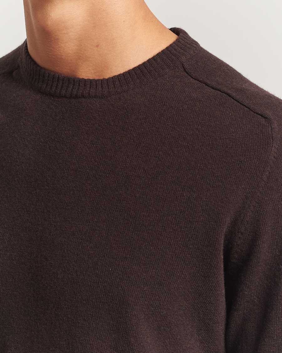 Herren | Pullover | KnowledgeCotton Apparel | Lambswool Roundneck Chocolate