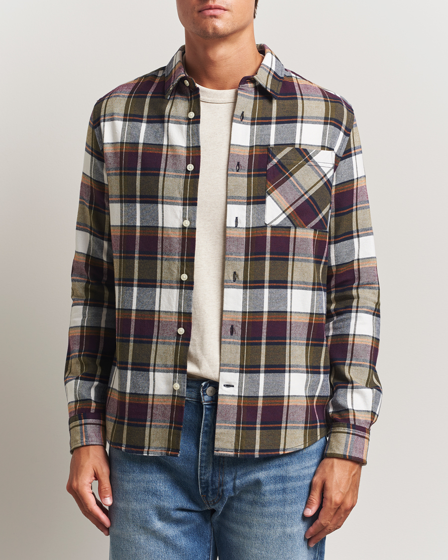 Herren | Hemden | KnowledgeCotton Apparel | Cotton Checked Flannel Shirt Green