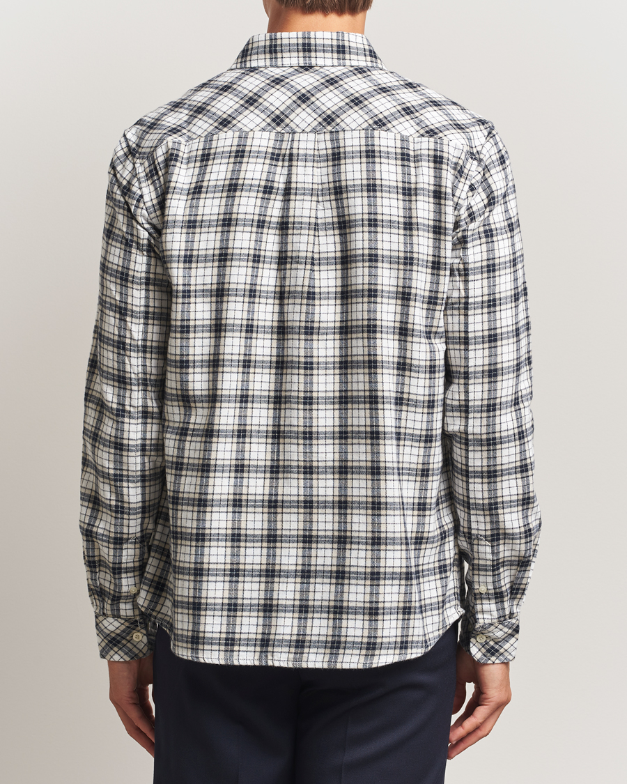 Herren | Hemden | KnowledgeCotton Apparel | Cotton Small Checked Flannel Shirt Blue