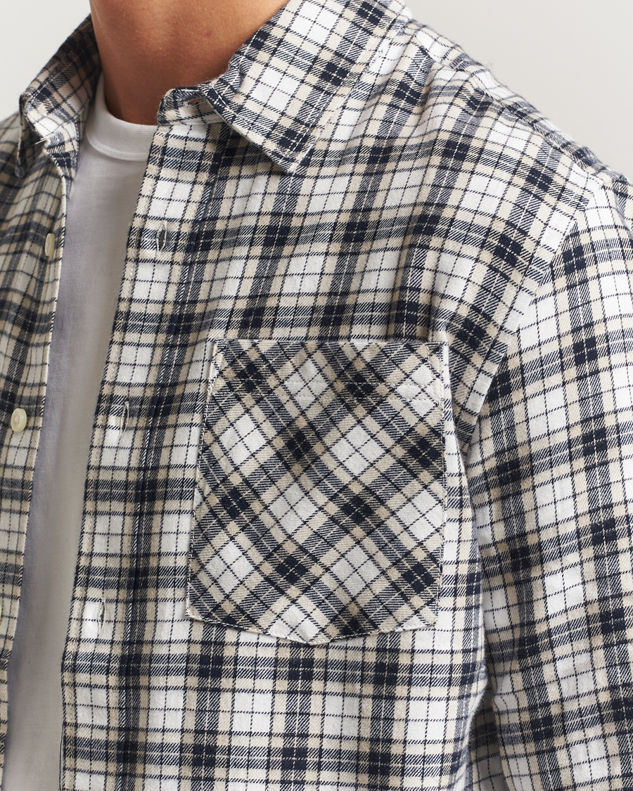 Herren | Hemden | KnowledgeCotton Apparel | Cotton Small Checked Flannel Shirt Blue