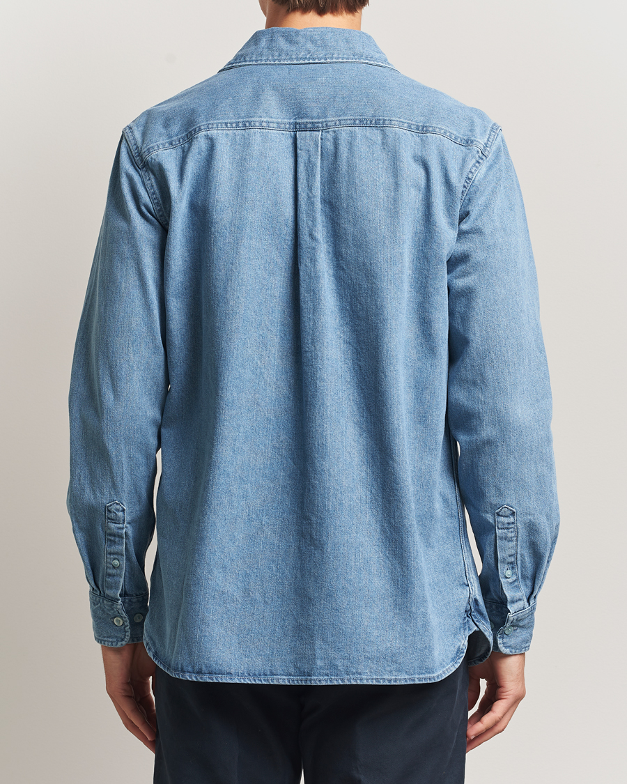 Herren | Hemden | KnowledgeCotton Apparel | Cotton Indigo Denim Shirt Light Blue