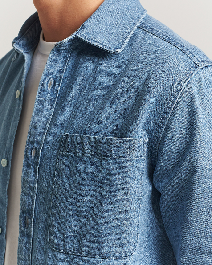 Herren | Hemden | KnowledgeCotton Apparel | Cotton Indigo Denim Shirt Light Blue