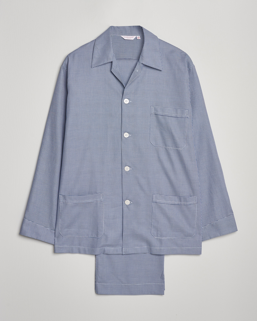 Herren | Schlafanzüge & Bademäntel | Derek Rose | Checked Cotton Pyjama Set Navy