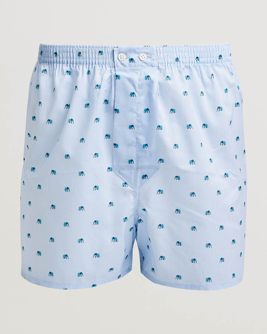 Herren | Unterwäsche | Derek Rose | Classic Fit Woven Cotton Boxer Shorts Light Blue