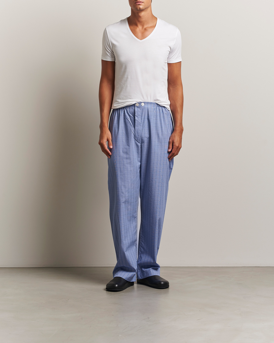 Herren | T-Shirts | Derek Rose | Pima Cotton V-Neck T-Shirt White