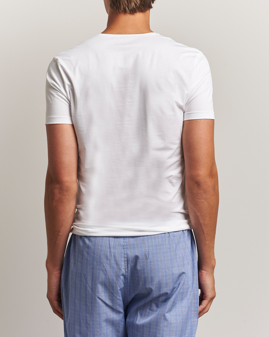 Herren | T-Shirts | Derek Rose | Pima Cotton V-Neck T-Shirt White