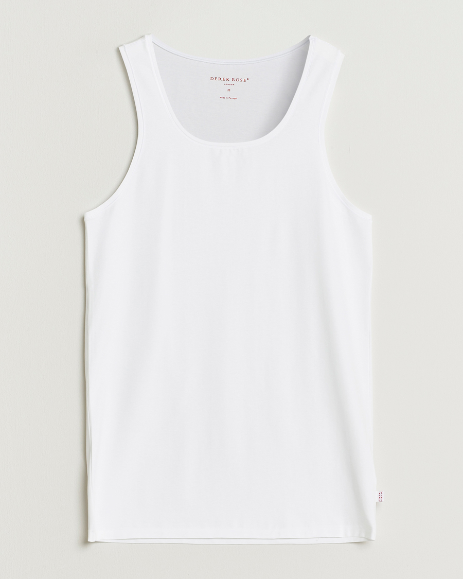 Herren | T-Shirts | Derek Rose | Pima Cotton Tank Top White
