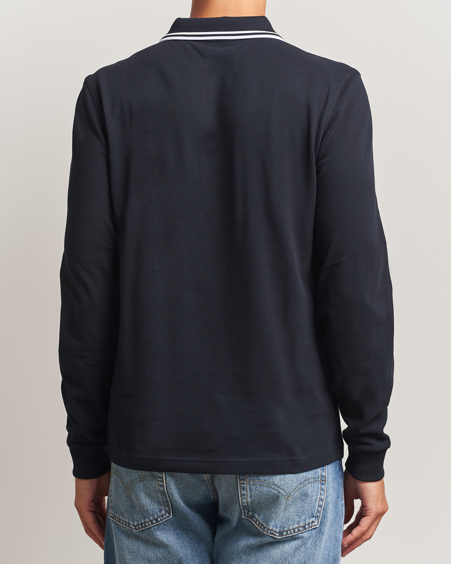 Herren | Poloshirts | Fred Perry | Twin Tipped Long Sleeve Polo Shirt Navy