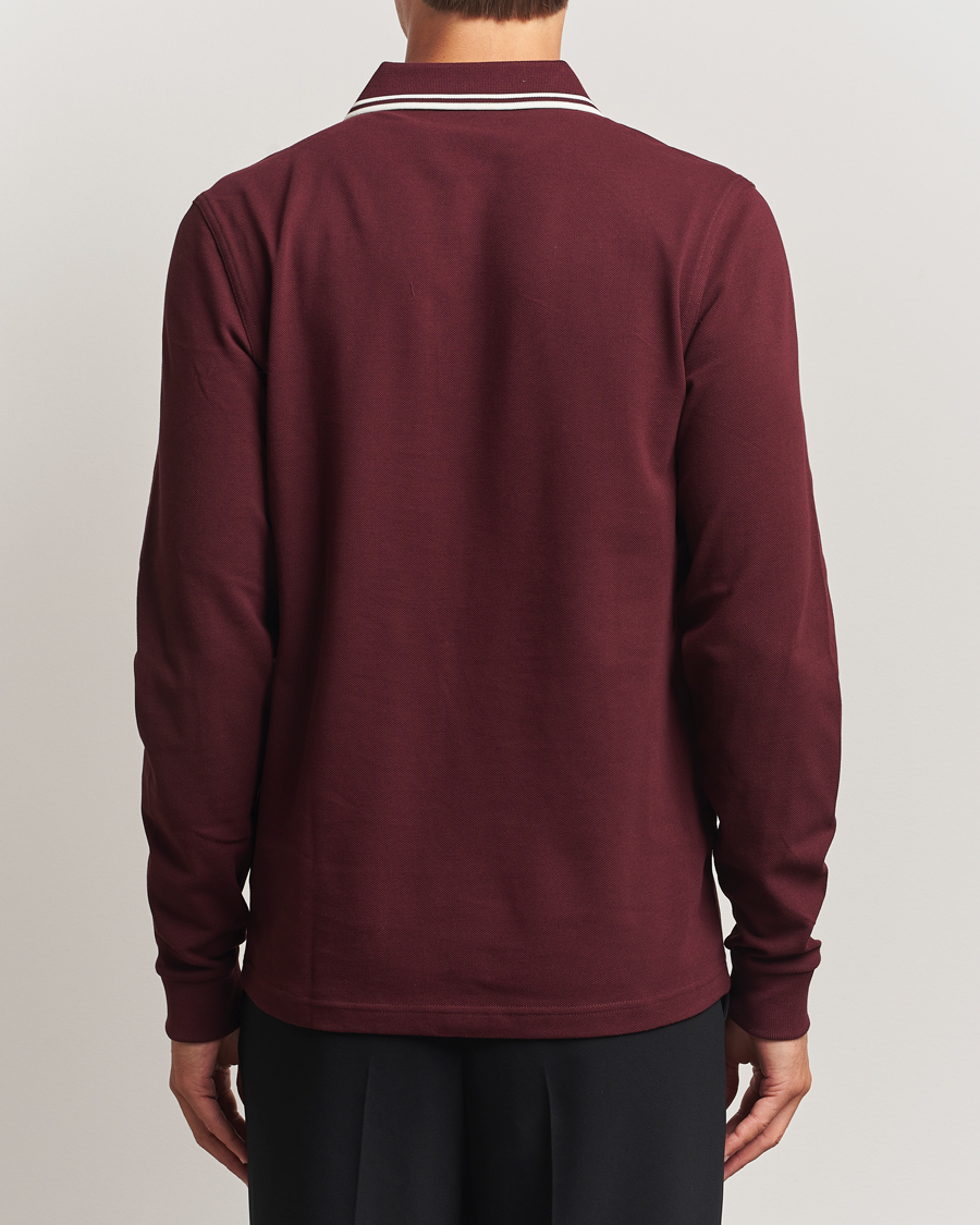 Herren | Poloshirts | Fred Perry | Twin Tipped Long Sleeve Polo Shirt Oxblood