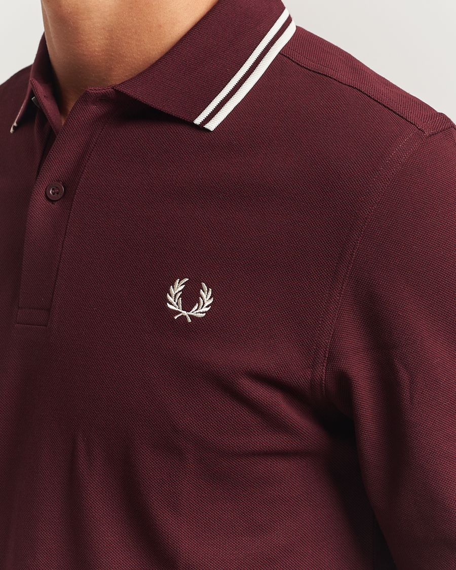 Herren | Poloshirts | Fred Perry | Twin Tipped Long Sleeve Polo Shirt Oxblood