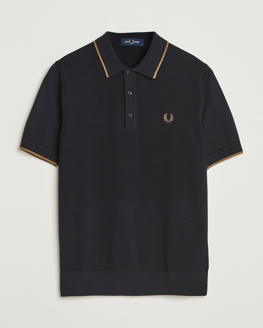 Herren | Poloshirts | Fred Perry | Pique Knitted Tipped Polo Black