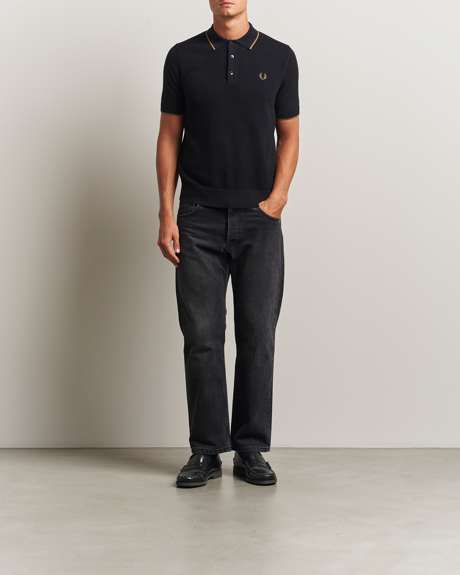 Herren | Poloshirts | Fred Perry | Pique Knitted Tipped Polo Black