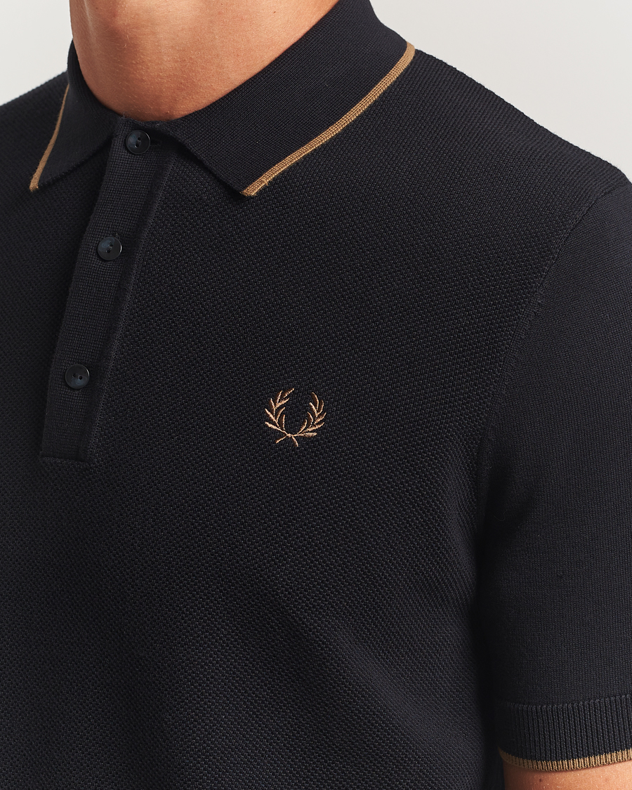 Herren | Poloshirts | Fred Perry | Pique Knitted Tipped Polo Black