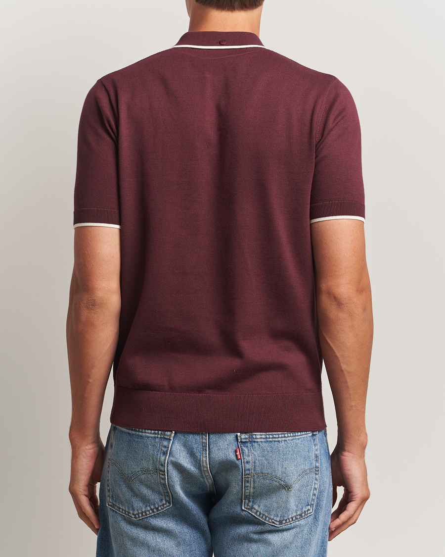 Herren | Poloshirts | Fred Perry | Pique Knitted Tipped Polo Oxblood