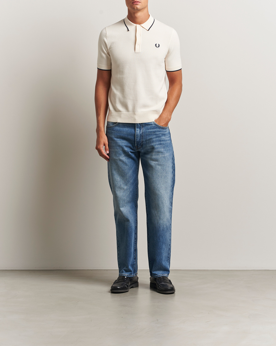Herren | Poloshirts | Fred Perry | Pique Knitted Tipped Polo Ecru