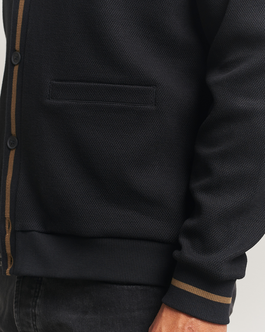 Herren | Pullover | Fred Perry | Tipped Pique Textured Cardigan Black