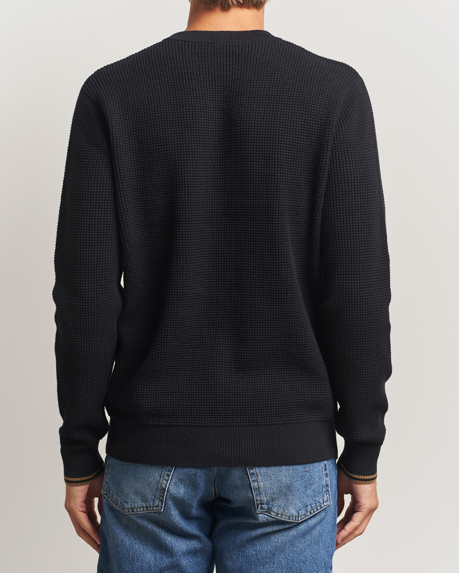 Herren | Pullover | Fred Perry | Waffle Stitch Jumper Black