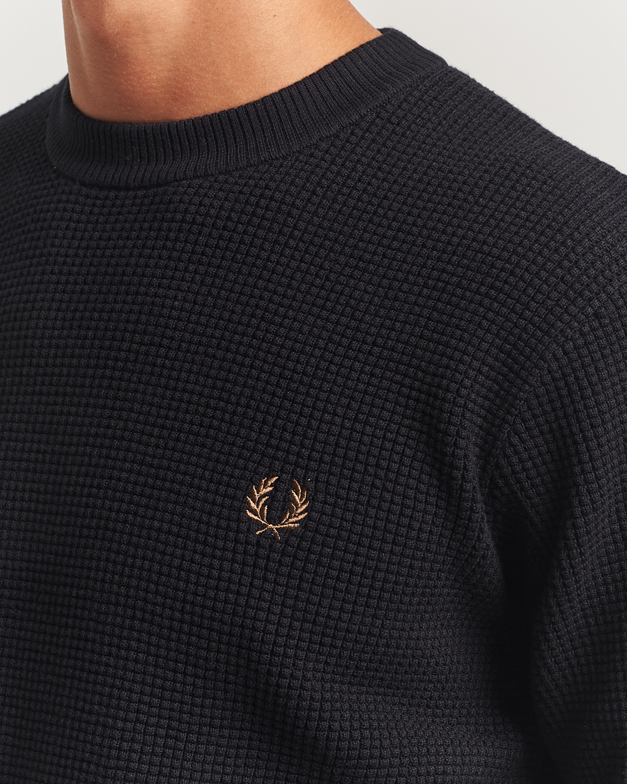 Herren | Pullover | Fred Perry | Waffle Stitch Jumper Black