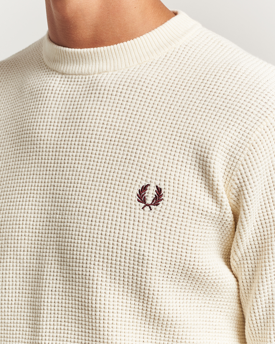 Herren | Pullover | Fred Perry | Waffle Stitch Jumper Ecru