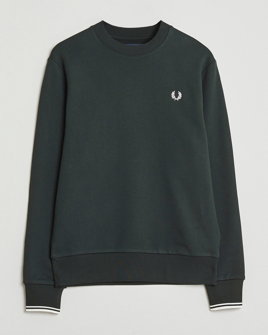Herren | Pullover | Fred Perry | Crew Neck Sweatshirt Night Green