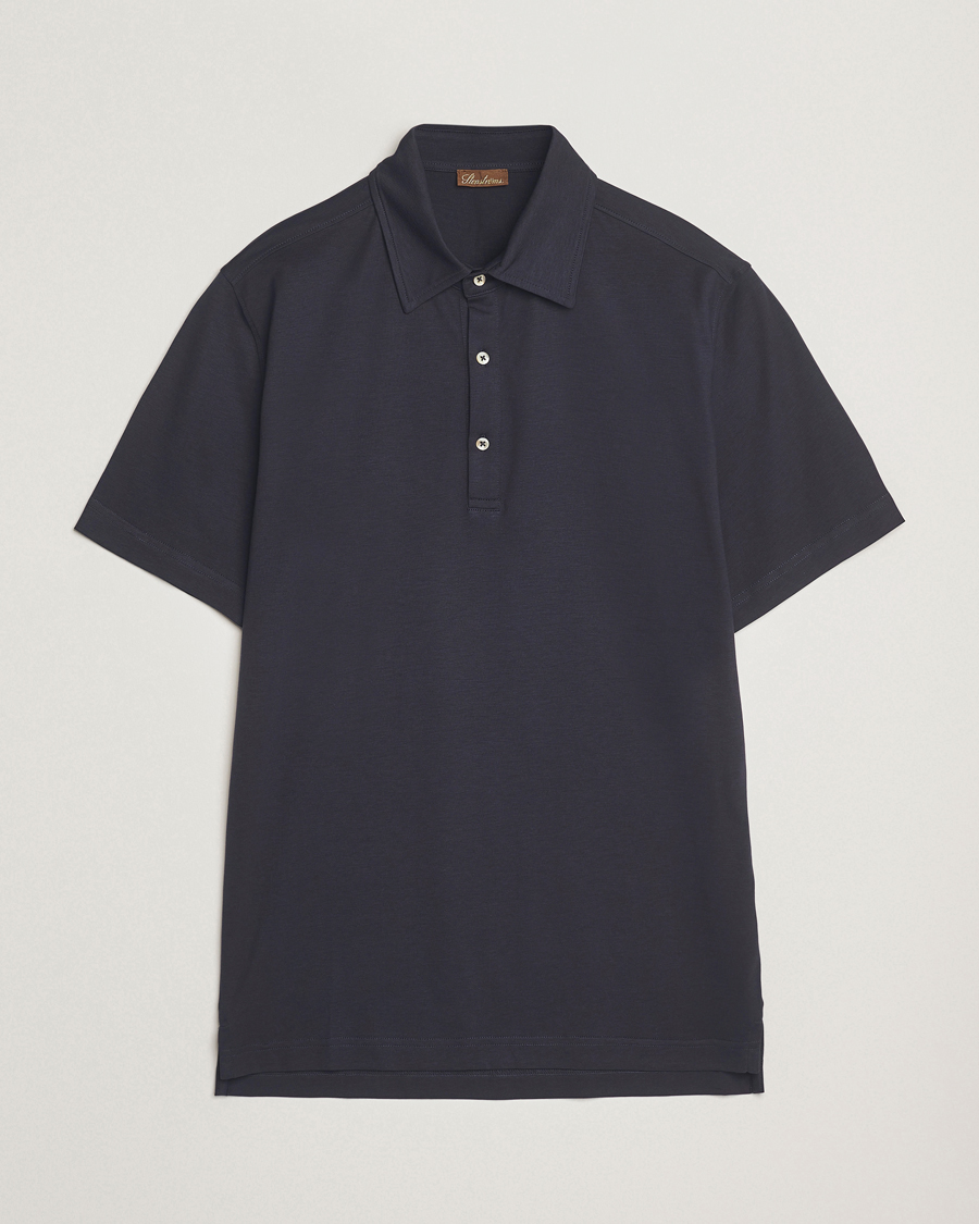 Herren | Poloshirts | Stenströms | Supima Cotton Polo Shirt Navy