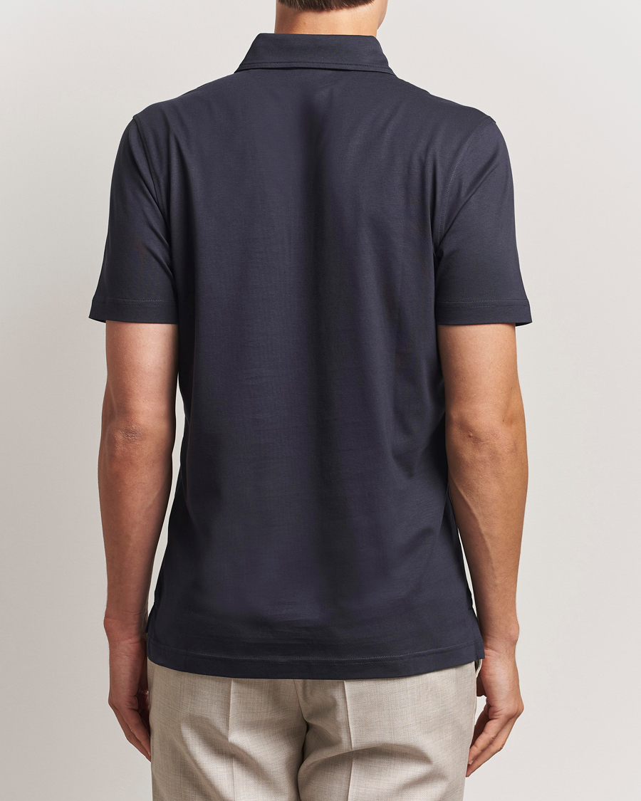 Herren | Poloshirts | Stenströms | Supima Cotton Polo Shirt Navy