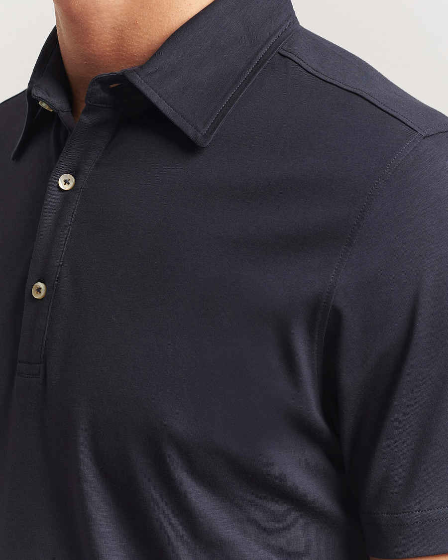 Herren | Poloshirts | Stenströms | Supima Cotton Polo Shirt Navy