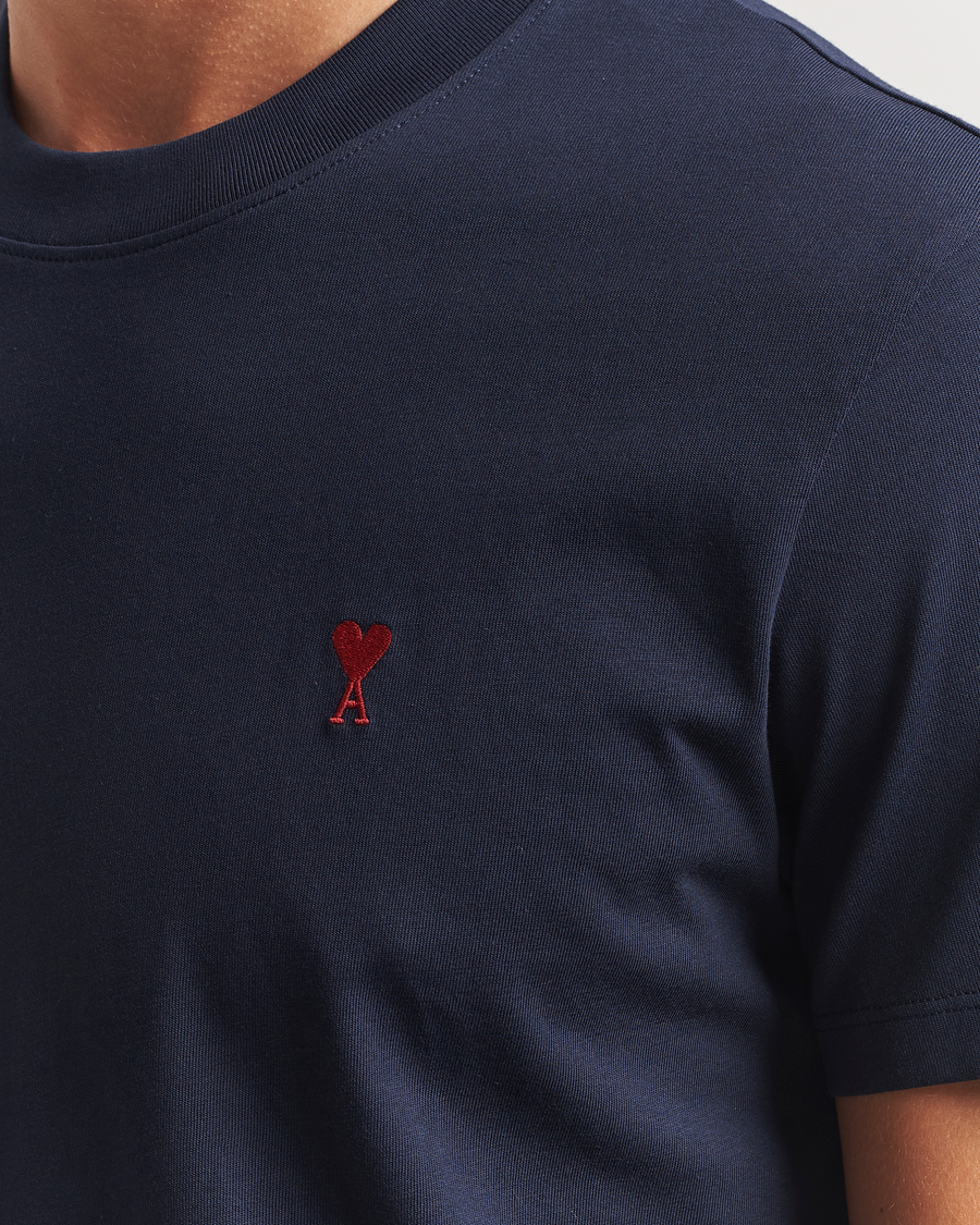Herren | T-Shirts | AMI | Heart Logo T-Shirt Night Blue
