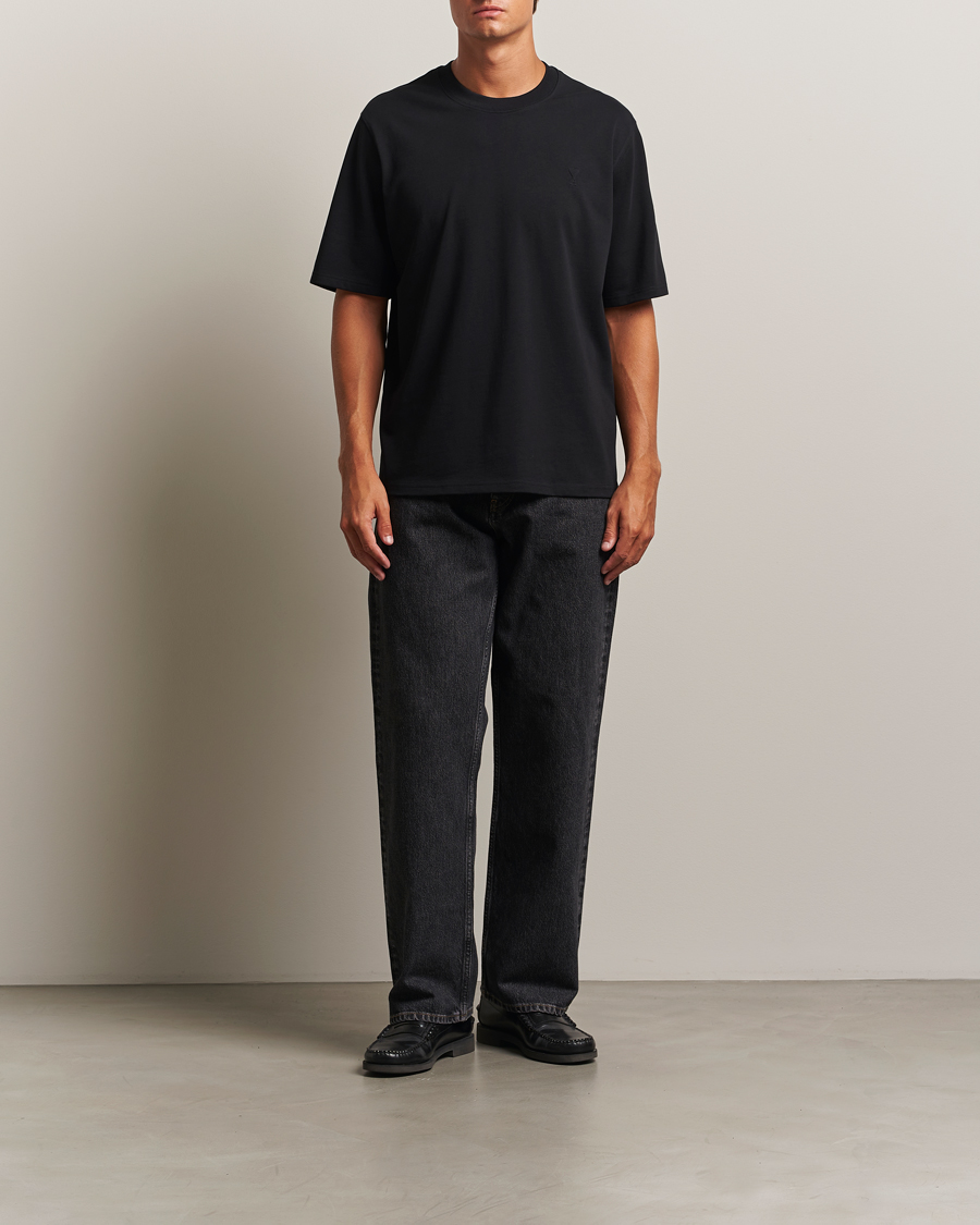 Herren | T-Shirts | AMI | Tonal Heart Logo T-Shirt Black