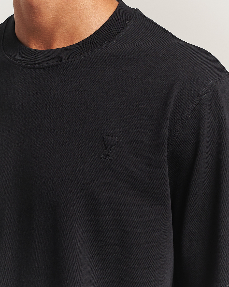 Herren | T-Shirts | AMI | Tonal Heart Logo T-Shirt Black