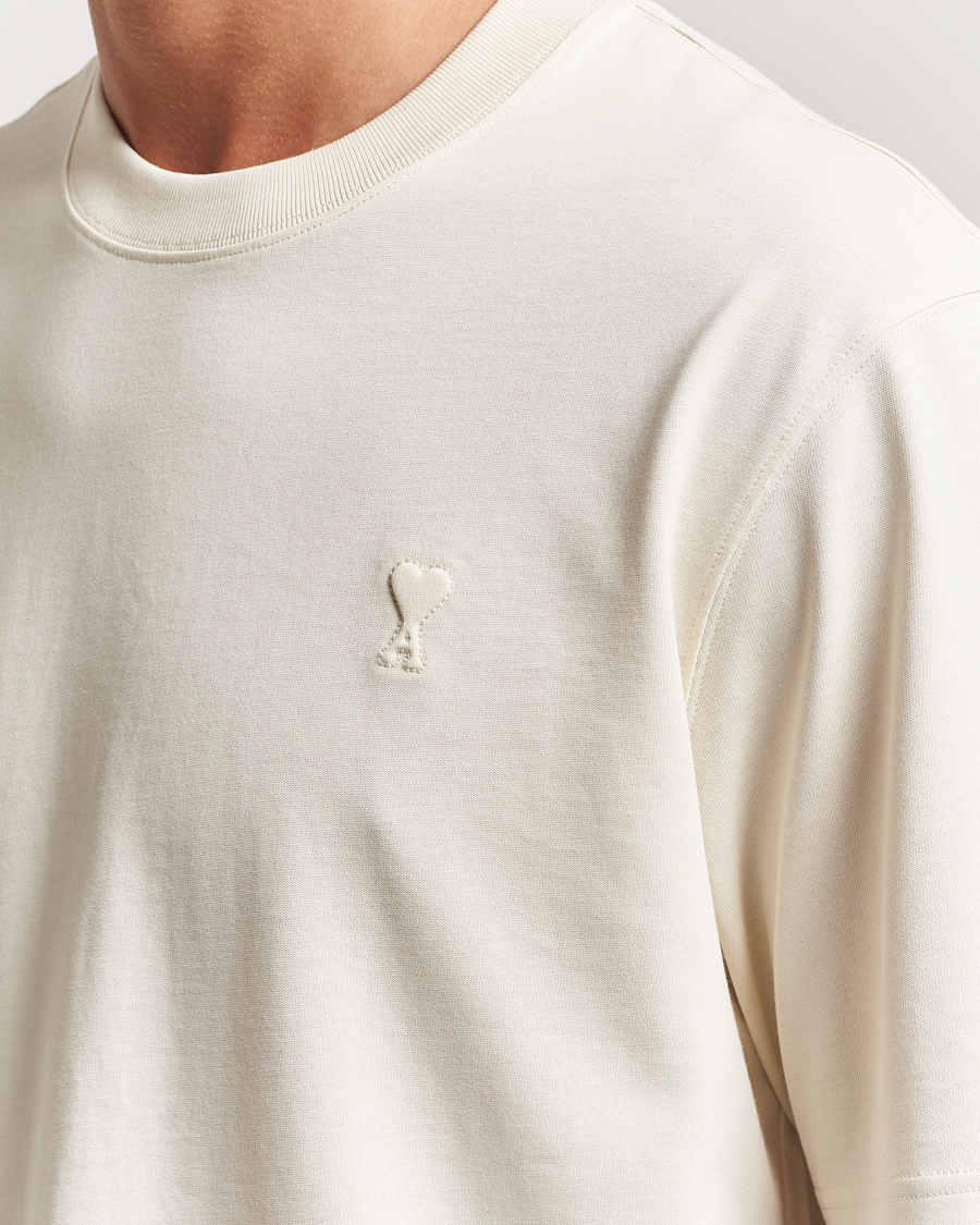 Herren | T-Shirts | AMI | Tonal Heart Logo T-Shirt Ivory