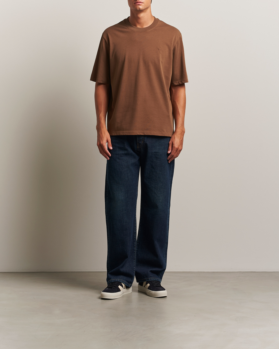 Herren | T-Shirts | AMI | Tonal Heart Logo T-Shirt Noisette