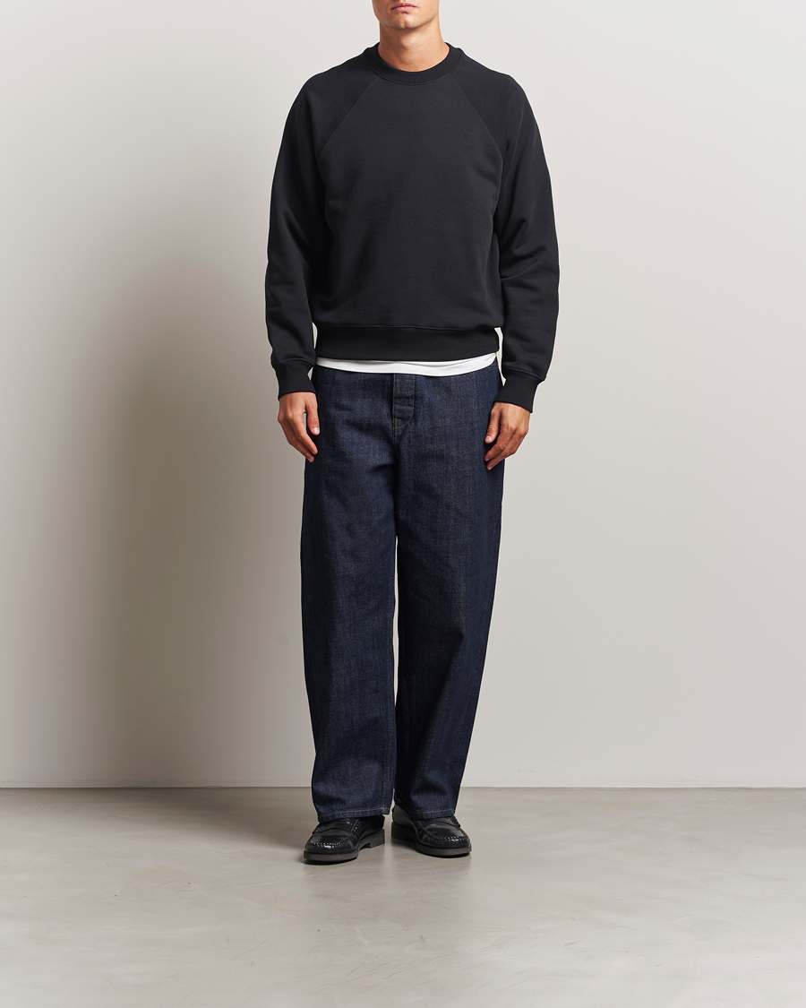 Herren | Pullover | AMI | Tonal Heart Logo Sweatshirt Black