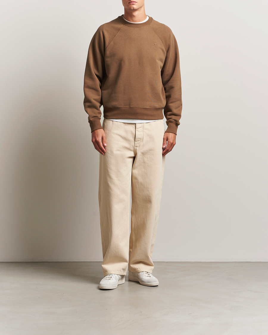 Herren | Pullover | AMI | Tonal Heart Logo Sweatshirt Noisette