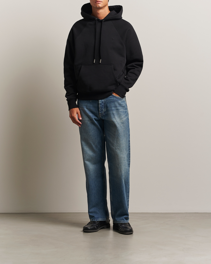 Herren | Pullover | AMI | Tonal Heart Logo Hoodie Black