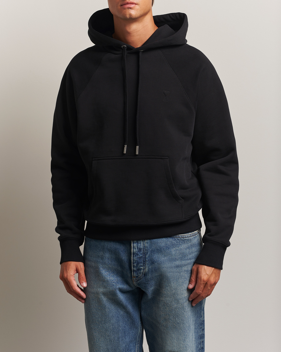 Herren | Pullover | AMI | Tonal Heart Logo Hoodie Black
