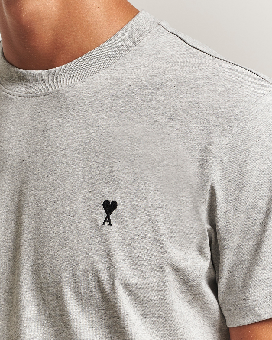 Herren | T-Shirts | AMI | Black Heart Logo T-Shirt Grey Heather
