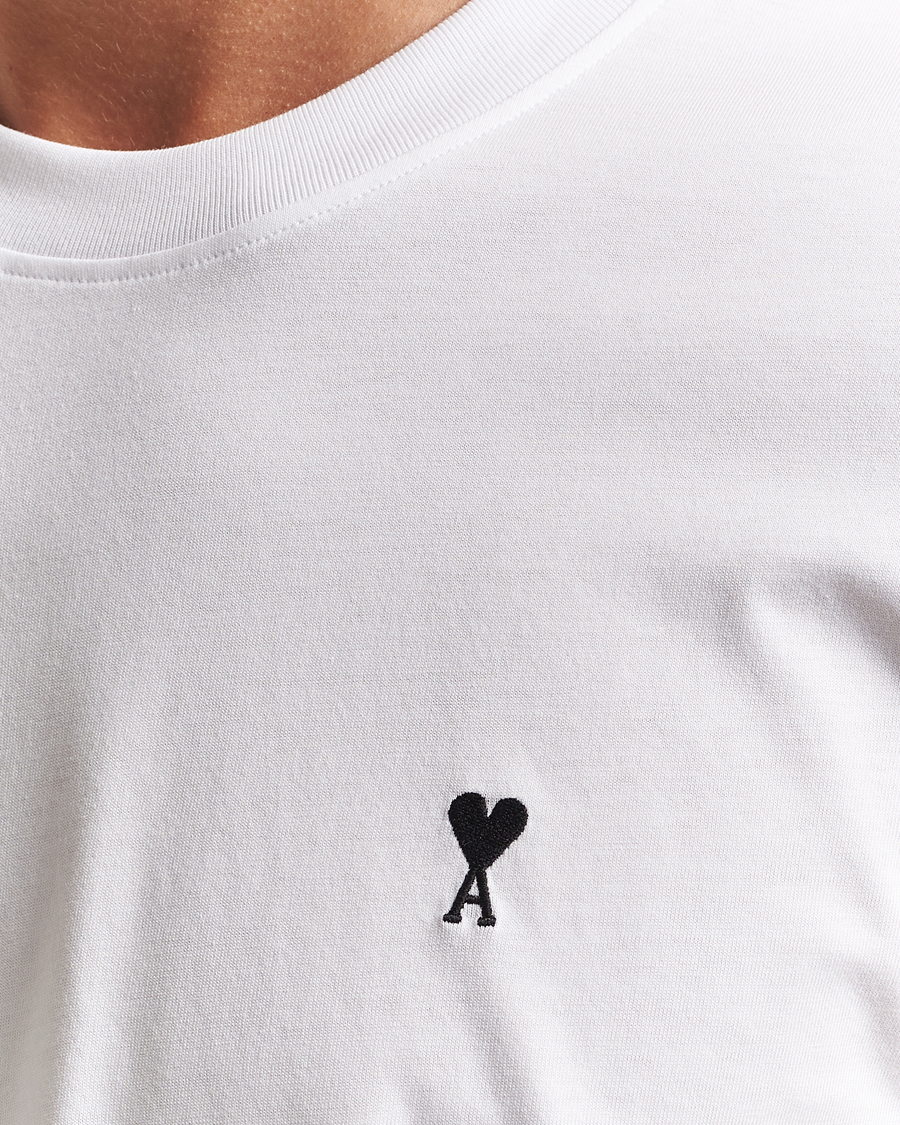 Herren | T-Shirts | AMI | Contrast Heart Logo T-Shirt White