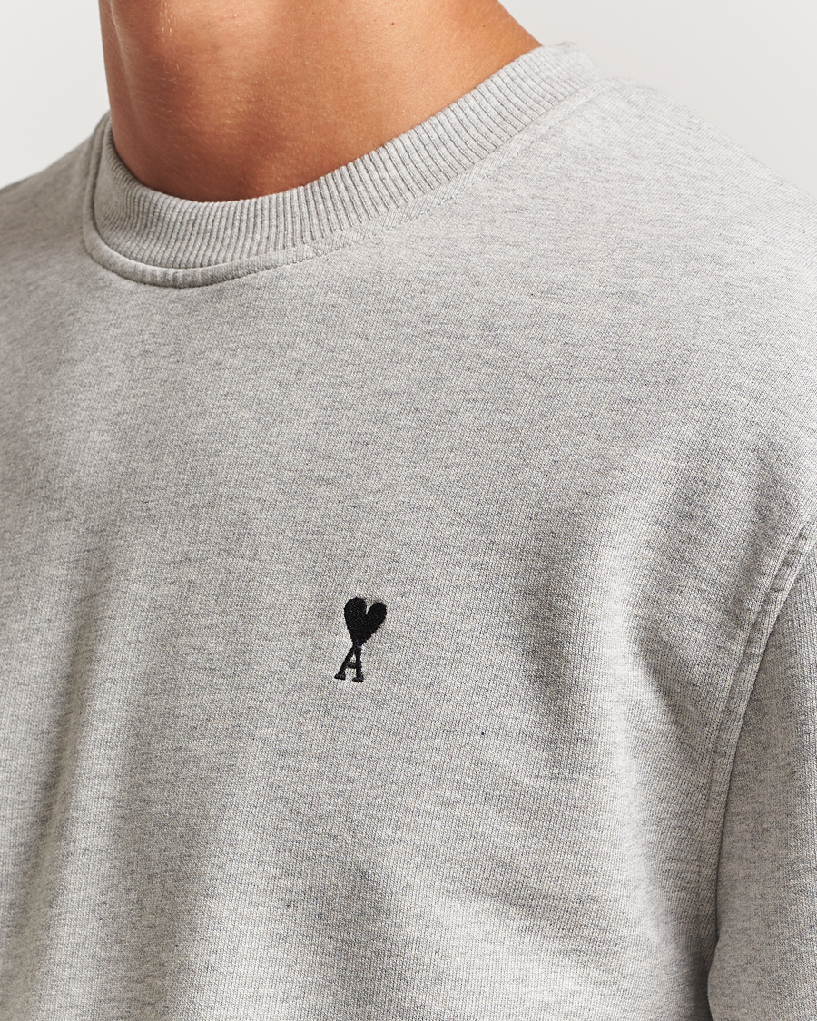 Herren | Pullover | AMI | Black Heart Logo Sweatshirt Grey Heather
