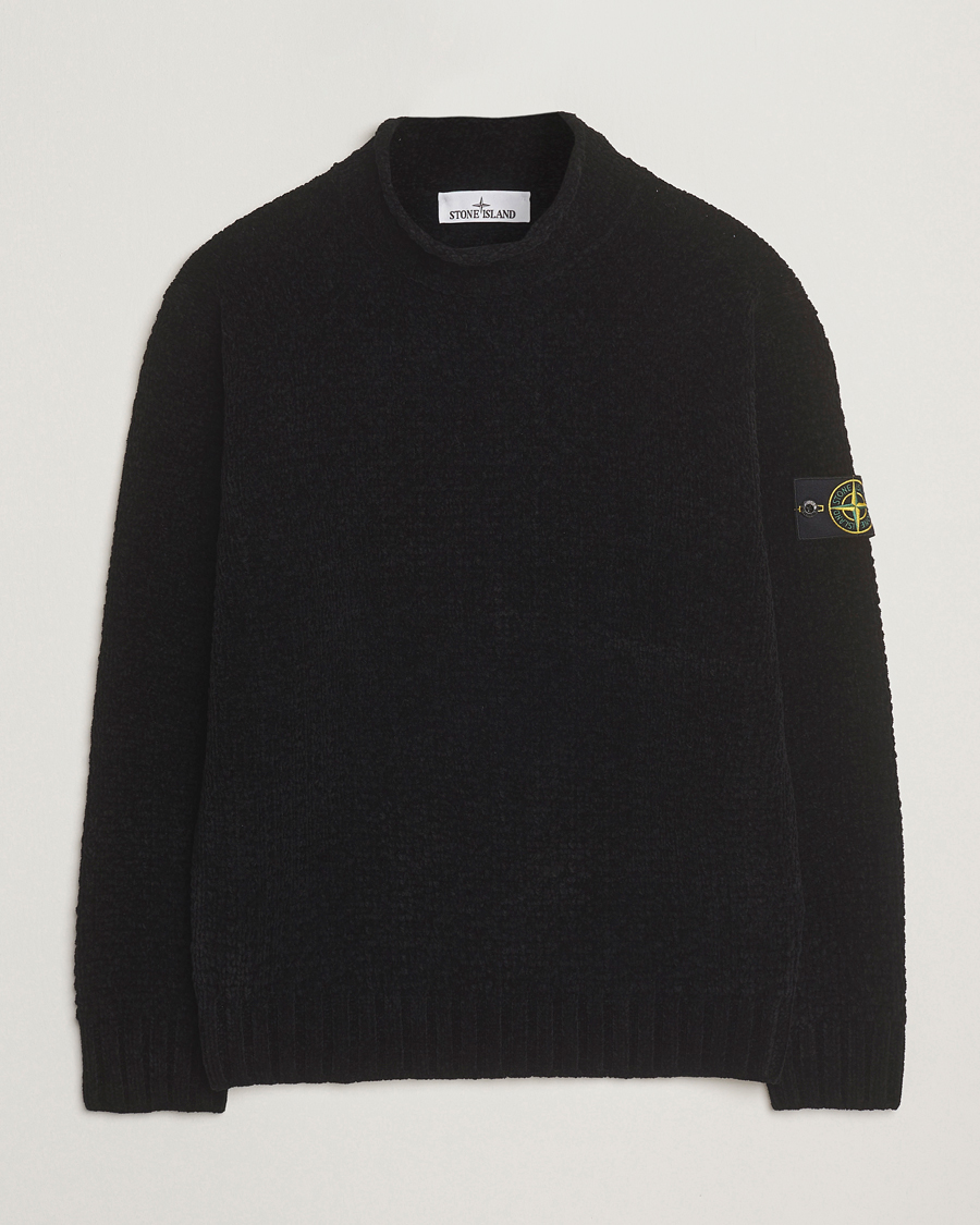Herren | Pullover | Stone Island | Cotton Chenille Knitted Mock Neck Black