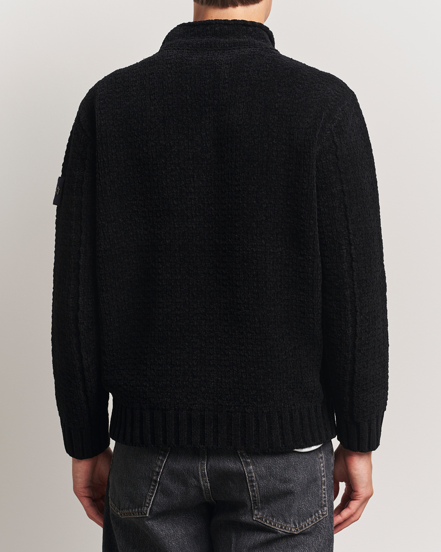 Herren | Pullover | Stone Island | Cotton Chenille Knitted Mock Neck Black
